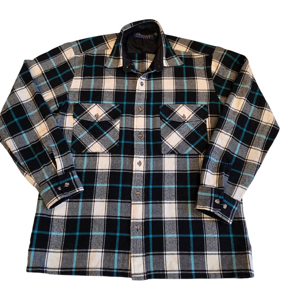 Vintage Claybrooke Outdoors Plaid Flannel Shirt Medium Acrylic Quilted Lined
